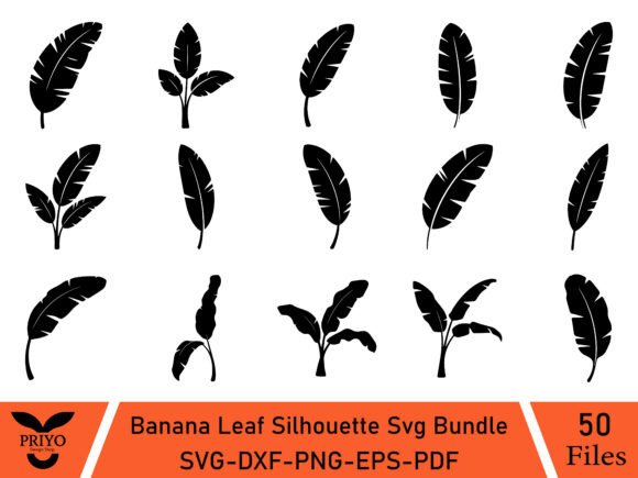 Banana Leaf Silhouette Svg Bundle