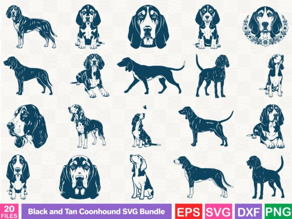 Black and Tan Coonhound SVG Bundle