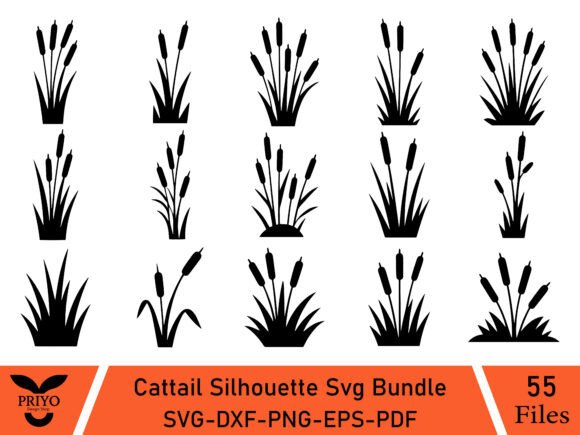 Cattail Silhouette Svg Bundle