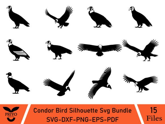 Condor Bird Silhouette Svg Bundle