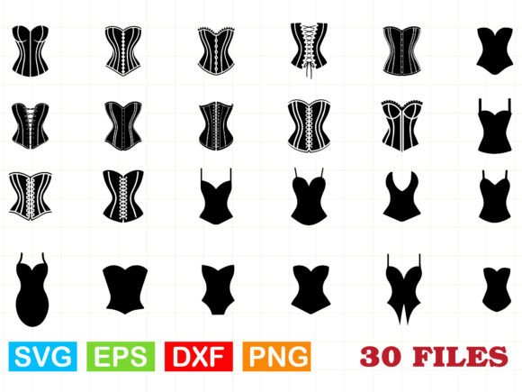 Corset Svg, Corset Silhouette Bundle