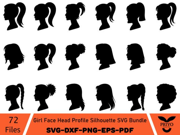 Girl Face Head Profile Silhouette SVG