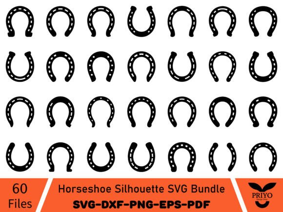 Horseshoe Silhouette SVG Bundle