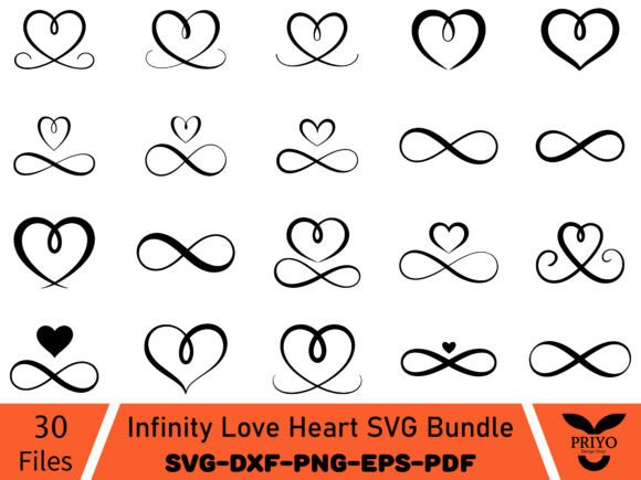 Infinity Love Heart SVG Bundle