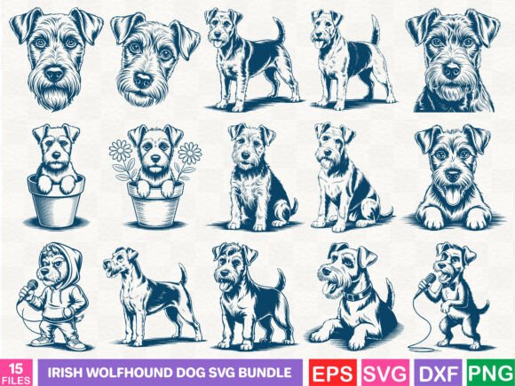 Irish Wolfhound Dog SVG Bundle