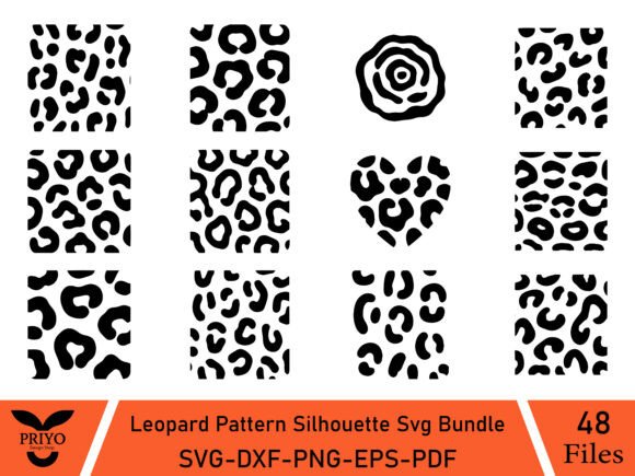 Leopard Pattern Silhouette Svg Bundle