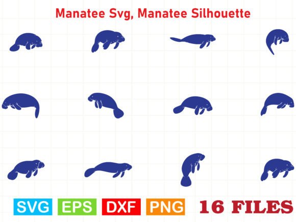 Manatee Svg, Manatee Silhouette