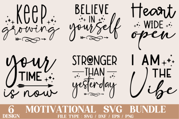 Motivational Quotes Svg Bundle, Positive