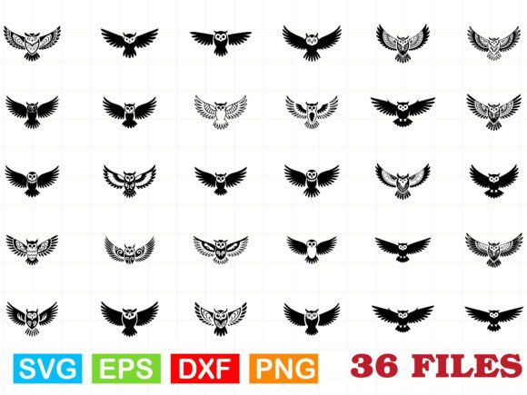 Owl SVG Silhouette,Flying Owl Tribal Svg