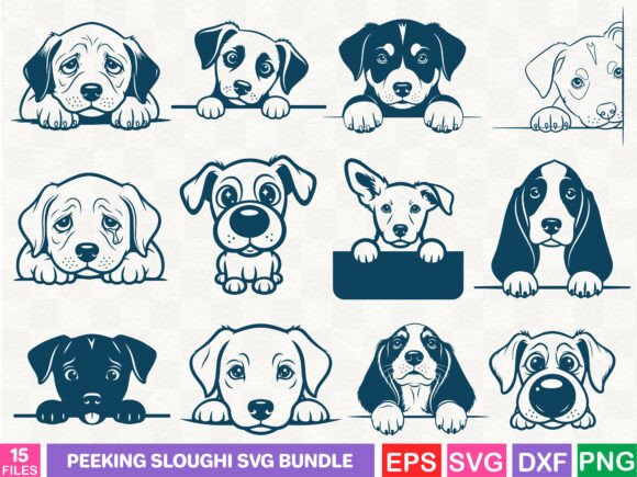 Peeking Sloughi SVG Bundle