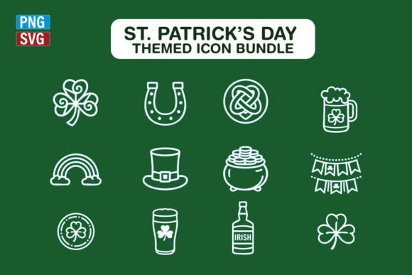St. Patrick’s Day 12 Icon Bundle SVG