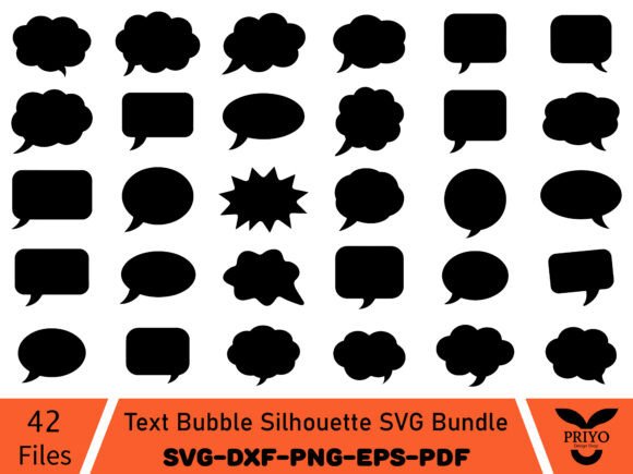 Text Bubble Silhouette SVG Bundle